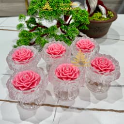 Hộp 6 Ly Nến Lưu Ly 40ml, Nến Bơ Trường Nguyên, Không Khói, Cúng Mụ, Cúng Dường, Cúng Gia Tiên, Dâng Lễ, Cháy 10h 5