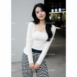 [MÀU MỚI] Áo Khoác cardigan dáng dài trơn nhiều màu, áo khoác ngoài tay dài co dãn 4 chiều kiểu dáng bánh bèo BYJANE-901 5