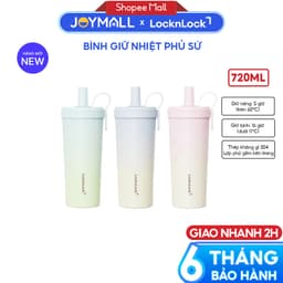Ly Giữ Nhiệt Phủ Sứ LocknLock Ceramic Milk Tea Tumbler LHC4369 720ml, Hàng Chính Hãng, Kèm Ống Hút Trân Châu - JoyMall 2