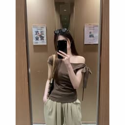 Áo Thun Nữ Trễ Vai Ôm Body Thắt Nơ Chất Thun Mịn Co Dãn 4 Chiều BYJANE - 666 7