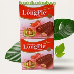 Combo 2 Hộp Bánh Longpie Hải Hà 288g - Thơm Ngon Với Kem Sô Cô La Vị Dâu - Sản Xuất Tại Việt Nam - 1