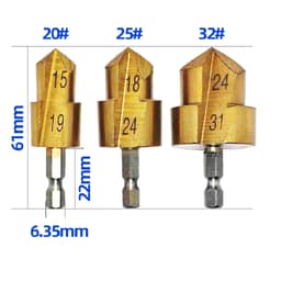 Bộ 3 mũi khoan khoét ống nhựa PPR chuyên sửa ống nhựa bị hỏng khoan nong ống nhựa chuôi lục giác phi 20-25-32mm 1
