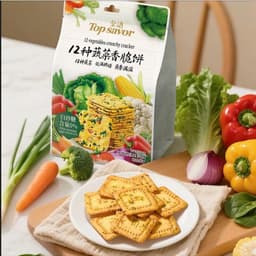 Bánh Quy Giòn 12 Loại Rau Củ Top Savor (208g) Bánh Healthy Ít Calo, Giàu Chất Xơ, Ăn Kiêng Cực Ngon 2