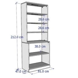 [FURNI HOME] INBOX ZALO NGAY BODO, Tủ lưu trữ đồ dùng STO_072, 81x47x212cm, tủ gỗ 5