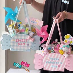 🛍️ COMBO 3/5/10 TÚI GIỎ KẸO CUTE – FORM KẸO SIÊU XINH (KHÔNG KÈM ĐỒ) 🎀 1