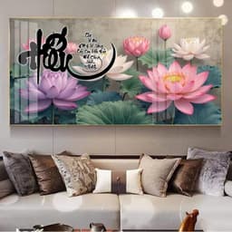 SIZE LỚN Tranh Bộ Hoa Sen Chất Liệu Tráng Gương Cao Cấp Bo Khung, Tranh Sen Treo Phòng Thờ, Phòng Khách Phong Thủy 4