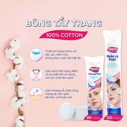 Bông Tẩy Trang Pháp Tippys (120 Miếng) - 100% Cotton Thiên Nhiên, Mềm Mịn & Không Để Lại Xơ Bông 4