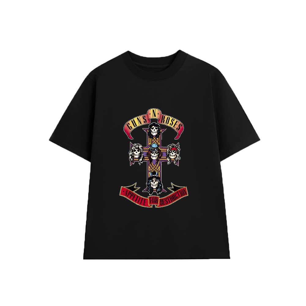 Áo Thun Guns N Roses GR01, Unisex Form Rộng Cotton Mềm