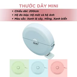 Cuộn thước dây mini đa năng 200cm. Thước dây rút tự động nhiều màu đo ngực đo bụng đo vai 2