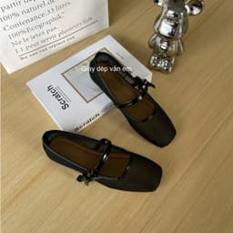 {CHÂN MẬP TĂNG 1 SIZE} GIÀY BỆT NỮ MŨI VUÔNG CHẤT LƯỚI THÔNG THOÁNG THỜI TRANG GẮN NƠ QUAI XINH (M50) 2