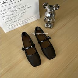 {CHÂN MẬP TĂNG 1 SIZE} GIÀY BỆT NỮ MŨI VUÔNG CHẤT LƯỚI THÔNG THOÁNG THỜI TRANG GẮN NƠ QUAI XINH (M50) 8