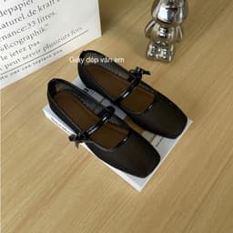 {CHÂN MẬP TĂNG 1 SIZE} GIÀY BỆT NỮ MŨI VUÔNG CHẤT LƯỚI THÔNG THOÁNG THỜI TRANG GẮN NƠ QUAI XINH (M50) 9