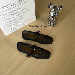 {CHÂN MẬP TĂNG 1 SIZE} GIÀY BỆT NỮ MŨI VUÔNG CHẤT LƯỚI THÔNG THOÁNG THỜI TRANG GẮN NƠ QUAI XINH (M50) 4