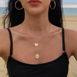 Set 3 Vòng Cổ Hợp Kim Vàng Gold Phong Cách Retro Âu Mỹ - Quà Tặng Vibe Ocean Charm, Có Sẵn, Tinh Tế Nhẹ Nhàng 4