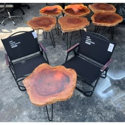 Mặt Bàn Tròn Cafe, Sofa, Gỗ Nhãn Nguyên Khối Tự Nhiên (Không Kèm Chân) 2