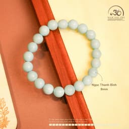 Ngọc Đan Tâm - Vòng Tay Ngọc Thanh Bình 8mm - Mệnh Thuỷ & Mệnh Mộc 2