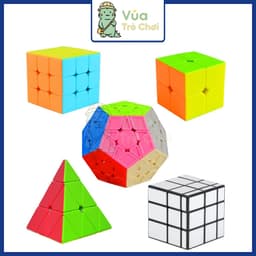 Rubik Bright Color 2x2 3x3 4x4 5x5 Pyraminx Megaminx Đồ Chơi Trí Tuệ Rubic Stickerless Không Viền 3