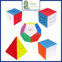 Rubik Bright Color 2x2 3x3 4x4 5x5 Pyraminx Megaminx Đồ Chơi Trí Tuệ Rubic Stickerless Không Viền 6