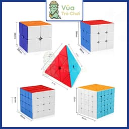 Rubik Bright Color 2x2 3x3 4x4 5x5 Pyraminx Megaminx Đồ Chơi Trí Tuệ Rubic Stickerless Không Viền 7