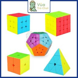 Rubik Bright Color 2x2 3x3 4x4 5x5 Pyraminx Megaminx Đồ Chơi Trí Tuệ Rubic Stickerless Không Viền 1
