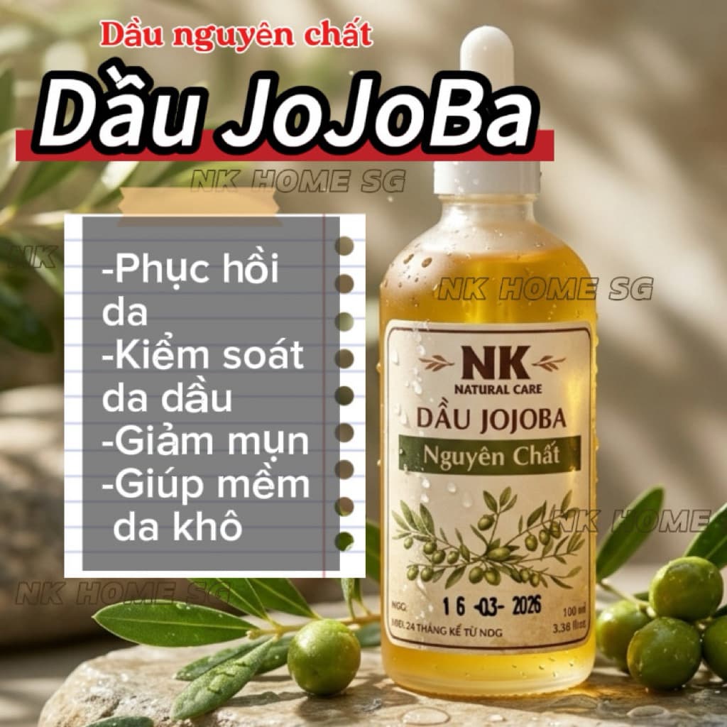 Dầu Jojoba Nguyên Chất NK, Bảo Vệ Và Phục Hồi Da, Dưỡng Ẩm 15ml 30ml 50ml 100ml