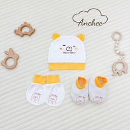 Set Mũ Bao Tay Bao Chân Sơ Sinh Chất Peptit Cao Cấp Anchee | Mềm Mại, Kháng Khuẩn, An Toàn Cho Bé 0–6 Tháng 8