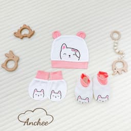 Set Mũ Bao Tay Bao Chân Sơ Sinh Chất Peptit Cao Cấp Anchee | Mềm Mại, Kháng Khuẩn, An Toàn Cho Bé 0–6 Tháng 7
