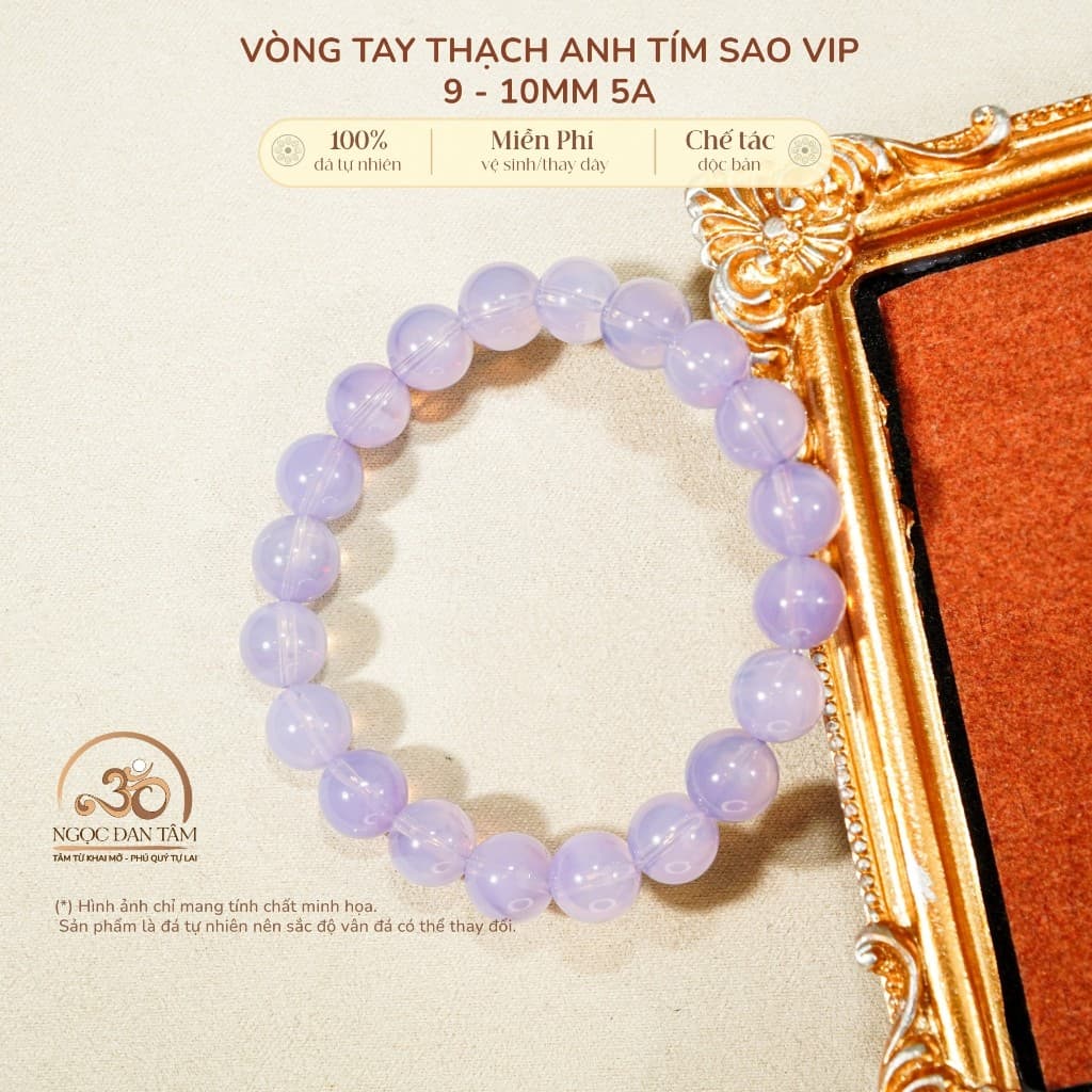 Ngọc Đan Tâm - Vòng Tay Thạch Anh Tím Sao VIP 9-10mm 5A - Mệnh Hoả & Mệnh Thổ