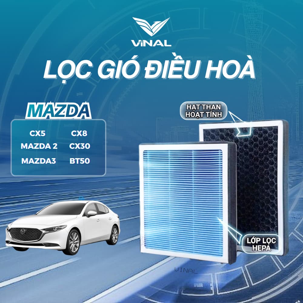 [BẢO HÀNH 2 THÁNG] Lọc Gió Điều Hòa Ô Tô CX5 CX8 CX3 CX30 BT50  VINAL- Lọc bụi, khử mùi, lọc ẩm 3 tầng