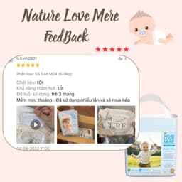 Combo 4 bịch Tã/Bỉm Nature Love Mere form to NỘI ĐỊA HÀN Cao Cấp Đủ size NB,M,L,XL,XXL 7