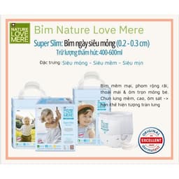 Combo 4 bịch Tã/Bỉm Nature Love Mere form to NỘI ĐỊA HÀN Cao Cấp Đủ size NB,M,L,XL,XXL 2