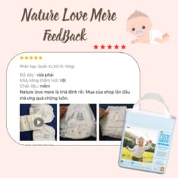 Combo 4 bịch Tã/Bỉm Nature Love Mere form to NỘI ĐỊA HÀN Cao Cấp Đủ size NB,M,L,XL,XXL 8