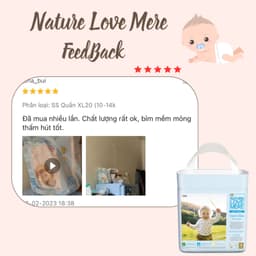 Combo 4 bịch Tã/Bỉm Nature Love Mere form to NỘI ĐỊA HÀN Cao Cấp Đủ size NB,M,L,XL,XXL 5