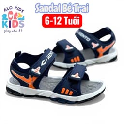Dép sandal bé trai KENTO VNXK 6- 15 tuổi kiểu dán thể thao năng động trẻ em học sinh đi học MÃ 800 9