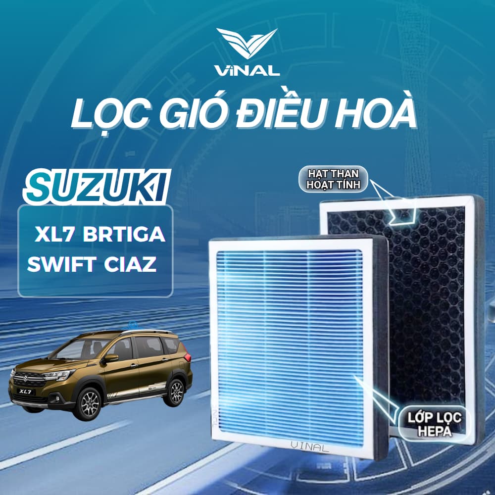 [BẢO HÀNH 2 THÁNG] Lọc Gió Điều Hòa Ô Tô Suzuki XL7 Swift Ertiga Ciaz Than Hoạt Tính Khử Mùi VINAL