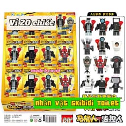 (Ngẫu Nhiên)Vỉ 20 Túi Mù Lắp Nhân Vật Skibidi Toilet 1