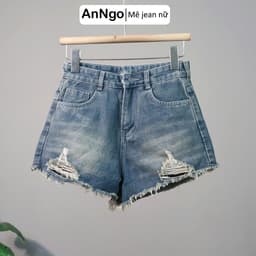Quần short jean nữ vải denim lai tua cá tính bền đẹp, dễ phối đồ phong cách trẻ trung 5