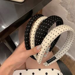 Băng Đô Chấm Bi Nữ Hàn Quốc Nhật Bản, Bản To Bản Nhỏ Đen Trắng Xinh Xắn, nhatle.store2 2