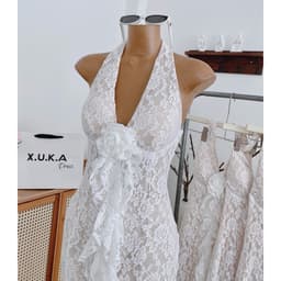 Xukadress- Váy dự tiệc sang chảnh, váy du lịch, váy ren cổ yếm, váy ren dự tiệc sang chảnh quyển rũ 7