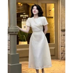 Xukadress_Đầm trắng voan hoa eo, đầm trắng dự tiệc sang chảnh 5
