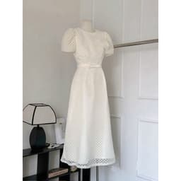 Xukadress_Đầm trắng voan hoa eo, đầm trắng dự tiệc sang chảnh 6