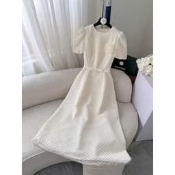 Xukadress_Đầm trắng voan hoa eo, đầm trắng dự tiệc sang chảnh 7