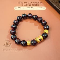 Ngọc Đan Tâm - Vòng Tay Đá Garnet 10mm 3A Phối Charm Lu Thống - Mệnh Hoả & Mệnh Thổ 1