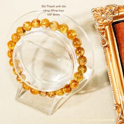 Ngọc Đan Tâm - Vòng Tay Thạch Anh Tóc Vàng Đồng Trục VIP 8mm - Mệnh Thổ & Mệnh Kim 2