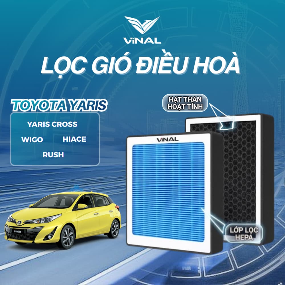 [BẢO HÀNH 2 THÁNG] Lọc Gió Điều Hoà Ô tô YARIS, Cross, Wigo, Hiace, Rush, Lọc Gió Ô tô VINAL