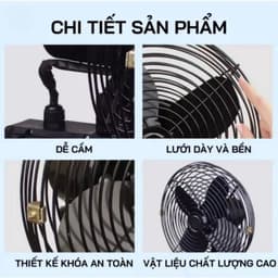 Quạt Tích Điện 2 Chế Độ Gió - Quạt Để Bàn - Pin10 Cell Sử Dụng Liên Tục Nhiều Giờ 5