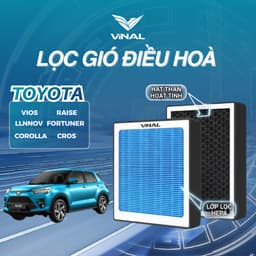 [BẢO HÀNH] Lọc Gió Điều Hoà Ô Tô VINAL TOYOTA Vios, IInnov, Altis, Raize, Fortuner, Corolla Cross Khử Mùi, Lọc Bụi Mịn 1