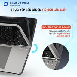 [Bản Gấp Gọn] Bàn phím iPad Bluetooth tích hợp Bao da cao cấp Donievietnam BH 3 Tháng H01 9