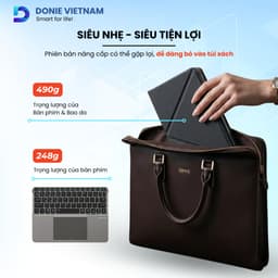 [Bản Gấp Gọn] Bàn phím iPad Bluetooth tích hợp Bao da cao cấp Donievietnam BH 3 Tháng H01 5