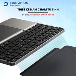[Bản Gấp Gọn] Bàn phím iPad Bluetooth tích hợp Bao da cao cấp Donievietnam BH 3 Tháng H01 3